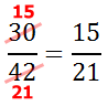 reducing fraction 30/42