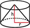 Cone and Cylinder of Equal Heights and Radii
