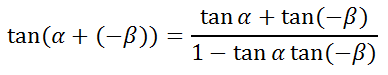 Sum Angle Formula Tangent substituting -b for b