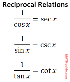 reciprocal relations trigonometry