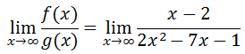 three cases: limit of ratio of polynomials