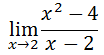 limit of a function as x approaches 2