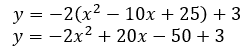 equation parabola algebra vertex to standard form