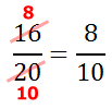 reducing fraction 16/20