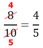 reducing fraction 8/10