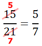 reducing fraction 15/21