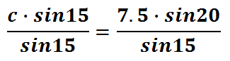 Dividing by sin 15