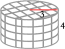 Cubes Stacked and Filling the Cylinder