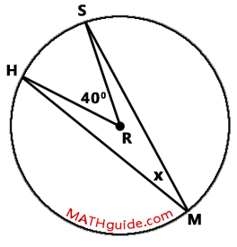 inscribed angle and central angle problem