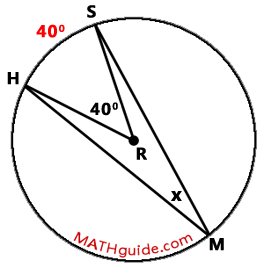 inscribed angle and central angle problem