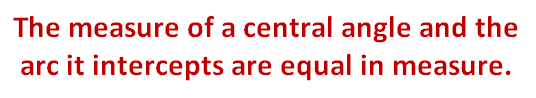 central angle and arc relationship