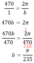 solving for the b-value sinusoid given wavelength 470 cm