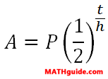 Formula for Radioactive Decay