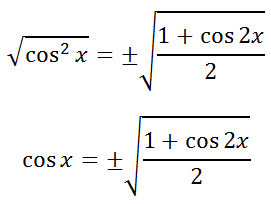 Deriving Half Angle Formula Cosine