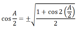 Deriving Half Angle Formula Cosine