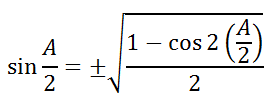 Deriving Half Angle Formula Sine