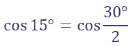 Using Half Angle Formula Cosine cos 15