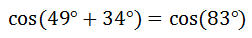 Sum Difference Angle Formulas Cosine solution