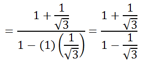 evaluating the tangent functions at the special angles