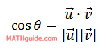 pangle between vectors equation