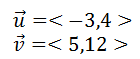 two vectors u and v