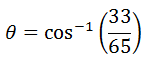 inverse cosine angle vector equation