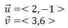 two vectors u and v