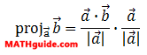 projection formula for vector b onto vector a