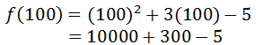 evaluating polynomial at x = 100