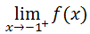 limit of f(x) as x approaches -1 from right