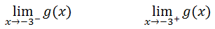 limit of g(x) as x approaches -3 from the left and the right