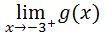 limit of g(x) as x approaches -3 from the right