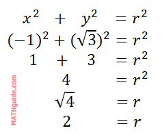 conversion rectangular to polar radius