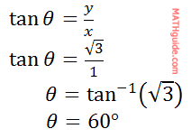 rectangular to polar form angle