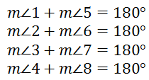 supplementary angles interior exterior quadrilateral