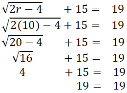 checking a radical equation