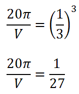 using equation relationship volumes lengths similar solids