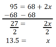 solving for gaps between first and second standard deviations