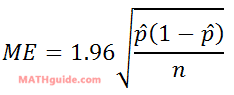 margin of error 95% formula proportion