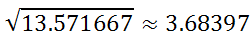 sample standards deviation calculation square root