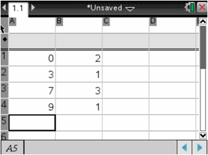 ti-nspire lists & spreadsheet two columns frequency table