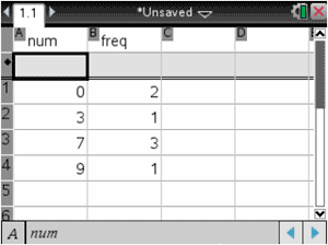 ti-nspire lists & spreadsheet label column