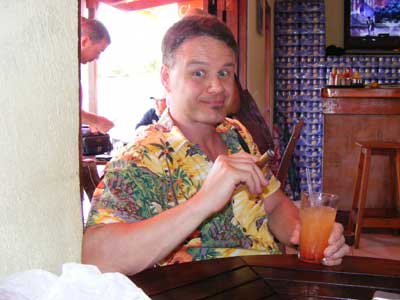 I was enjoying spirits and a Cuban cigar in Antigua (2011).